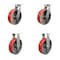 Service Caster 10'' Heavy Duty Red Poly on Cast Iron Caster Set 2 Swivel Locks 2 Rigid, 4PK CRAN-SCC-KP92S1030-PUR-RS-BSL-2-R-2 - alternate 1